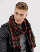 New Look Scarf In Plaid Check-red