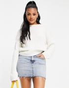Na-kd Mini Cable Knit Sweater In Off White