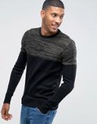 Brave Soul Sweater With Reverse Panel - Green