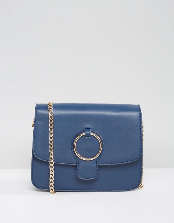 Qupid Crossbody Bag With Hoop Buckle Detail - Navy