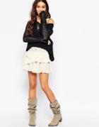 Pepe Jeans Tiered Mini Skirt - White
