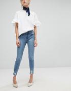 Current Air Skinny Jean With Ripped Hems-blue
