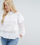 Asos Curve Casual Victoriana Top - White