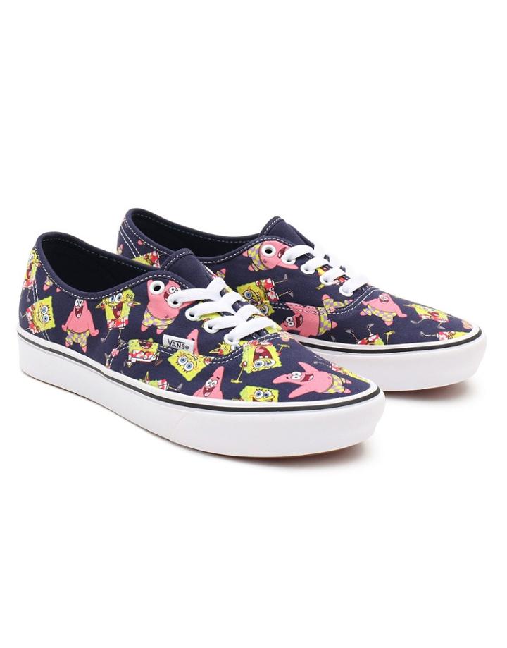 Vans X Spongebob Comfycush Authentic Bikini Bottom Sneakers In Black