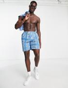 Mennace Swim Shorts In Blue With Paisley Print - Part Of A Set