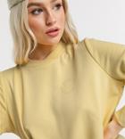 Noisy May Petite Sweatshirt With Logo In Pastel Yellow