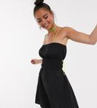 Collusion Toggle Side Mini Dress-black