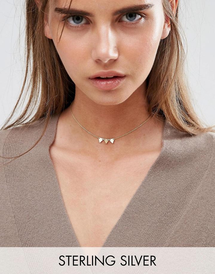 Asos Gold Plated Sterling Silver Bunting Choker Necklace - Gold