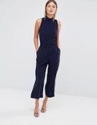 Ted Baker Gwendie Jumpsuit With High Neck - Navy