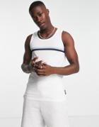 French Connection Two Stripe Tank Top In White