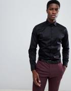 Jack & Jones Slim Fit Long Sleeve Shirt - Black