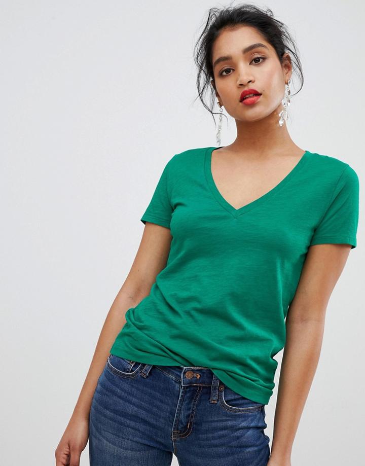 J.crew Mercantile Classic Green V-neck T-shirt - Green