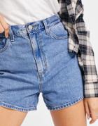 Levi's High Loose Denim Shorts In Mid Wash Blue-blues