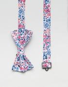 Asos Ditsy Pink Bow Tie - White