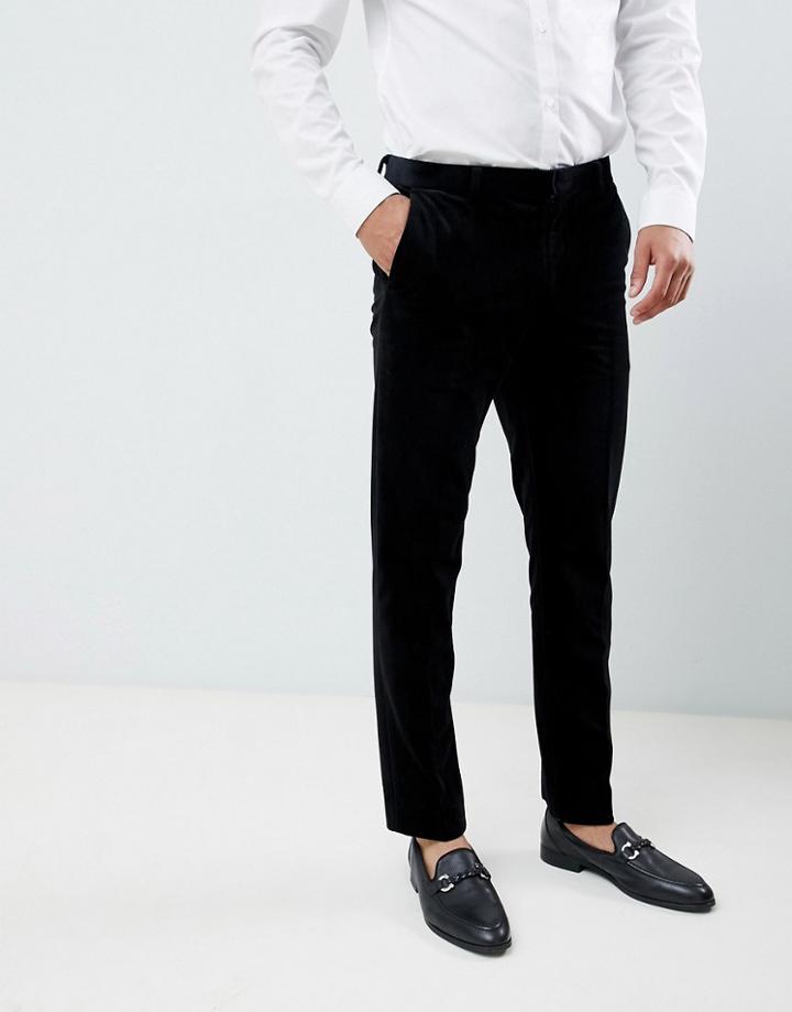 Jack & Jones Premium Slim Fit Velvet Suit Pants - Black