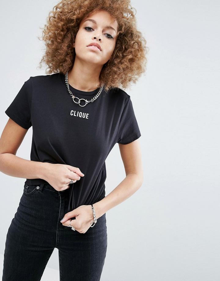 Asos T-shirt With Clique Print - Black