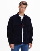 Tommy Hilfiger Heavweight Cord Overshirt In Navy