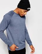 Asos Sweatshirt With Raglan Sleeves - Navy