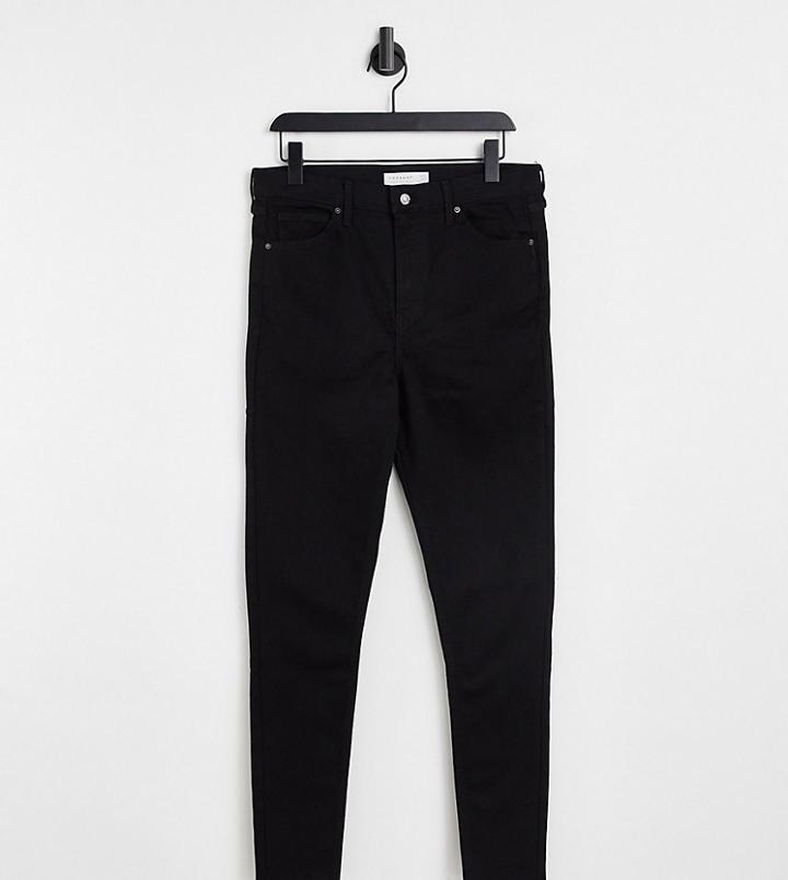 Topshop Tall Organic Cotton Pure Black Jamie Jeans