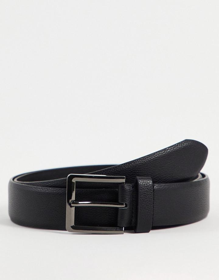 Fenton Square Buckle Belt In Black