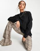 Cotton: On Oversized Long Sleeve Tee In Black