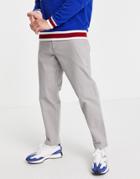 Topman Cotton Blend Relaxed Chinos In Gray - Grey