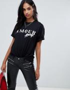 Ax Paris Amour Short Sleeve T-shirt - Black