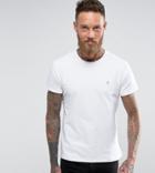 Farah Muscle Fit T-shirt With F Logo In White - White