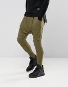 Sixth June Slouchy Skinny Joggers With Drop Crotch - Green