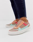 Asos Design Darcie Lace Up Sneakers In Multi