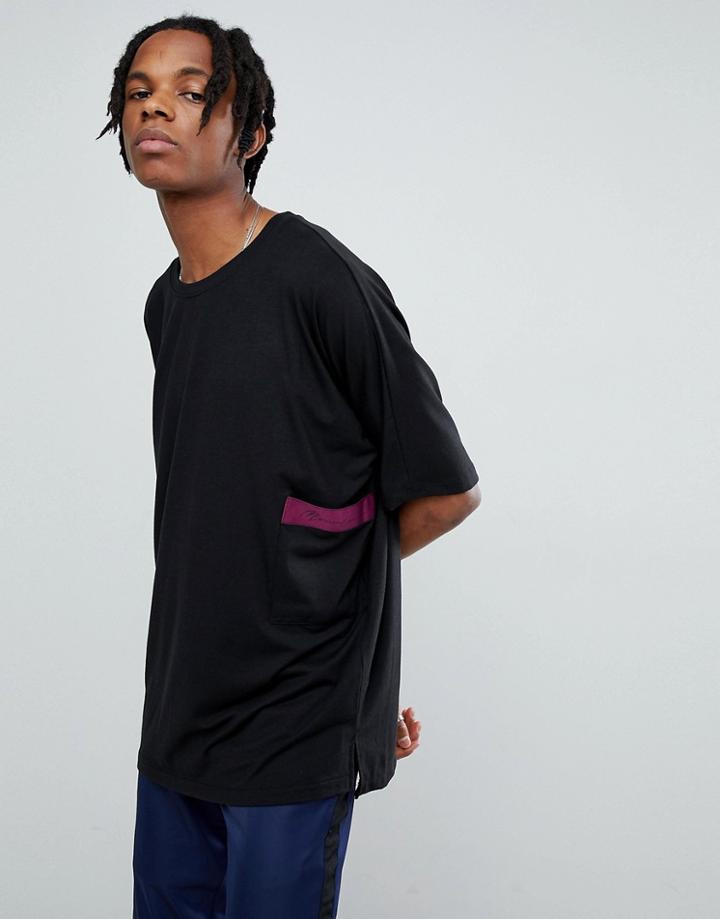 Mennace Oversized T-shirt With Back Taping - Black