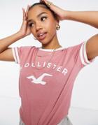 Hollister Contrast Logo T-shirt In Pink