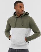 French Connection Overhead Block Color Hoodie-green