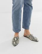 Vagabond Katlin Snake Effect Leather Pointed Mules