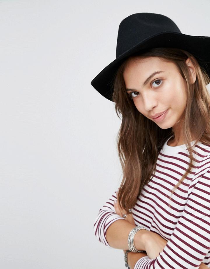 Brixton Fedora In Black With Leather Band - Black