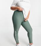 Asos Weekend Collective Curve Leggings In Matte Stretch Khaki-green