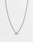 Topshop T-bar Pendant Twist Chain Necklace In Gold