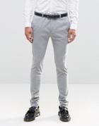 Asos Super Skinny Smart Pants In Gray - Gray