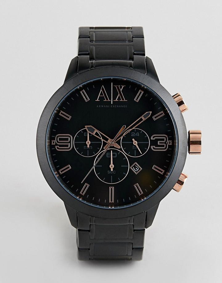 Armani Exchange Ax1350 Mens Black Resin Chronograph Watch - Black