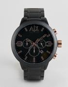 Armani Exchange Ax1350 Mens Black Resin Chronograph Watch - Black