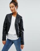 Brave Soul Biker Pu Jacket - Black