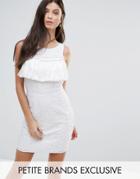 Maya Petite Allover Sequin Mini Dress With Tassel Trim Detail - White