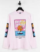 Crooked Tongues Long Sleeve T-shirt With Bounce Around Print In Pink