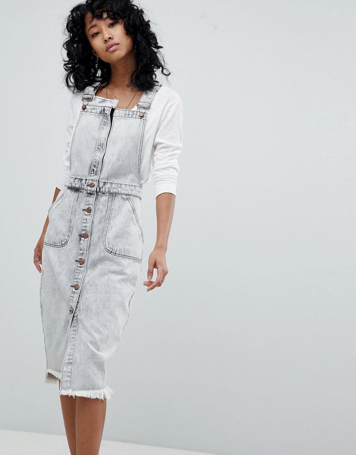 One Teaspoon Denim Pinafore Dress - Blue