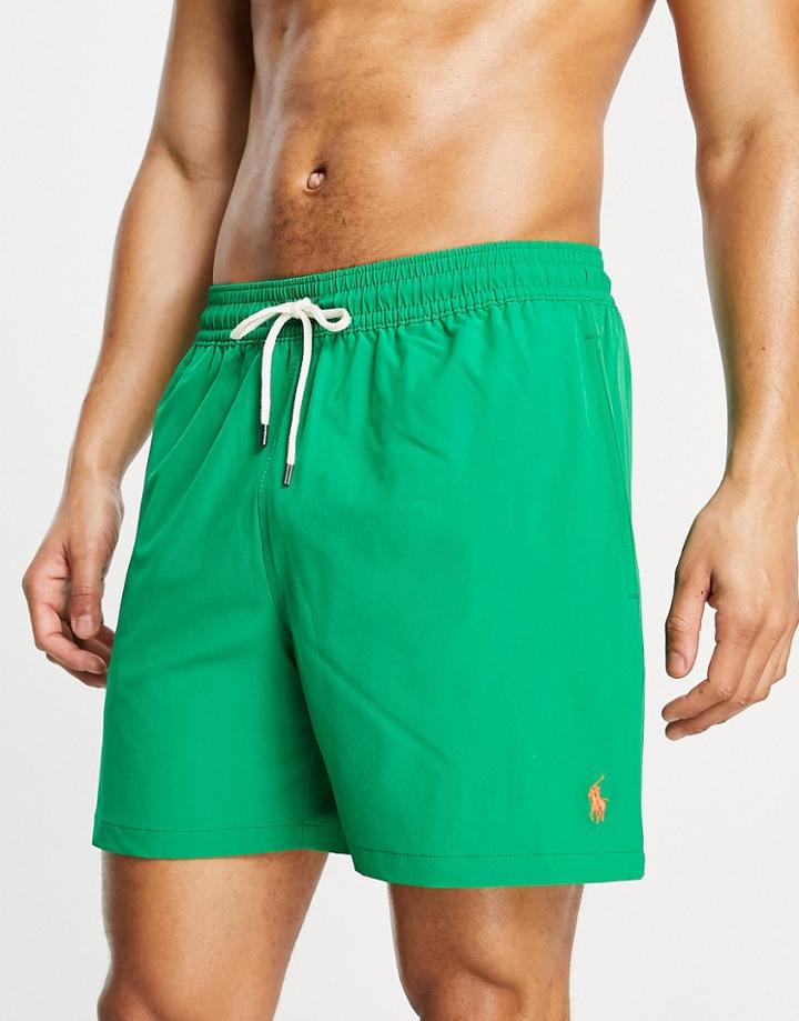 Polo Ralph Lauren Traveler Player Logo Swim Shorts In Green