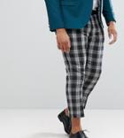 Noose & Monkey Plus Tapered Cropped Check Pants - Gray