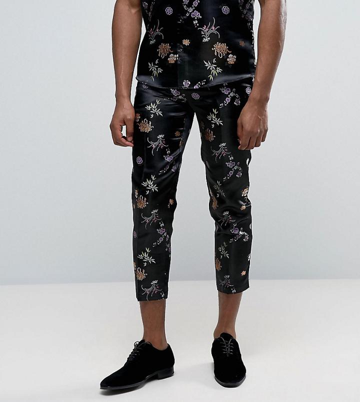 Reclaimed Vintage Inspired Brocade Pants - Black