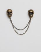 Twisted Tailor Brass Skull Collar Chain - Gold