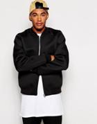 Asos Bomber Jacket In Neoprene - Black
