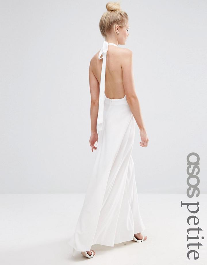 Asos Petite Open Back Maxi Dress - Cream